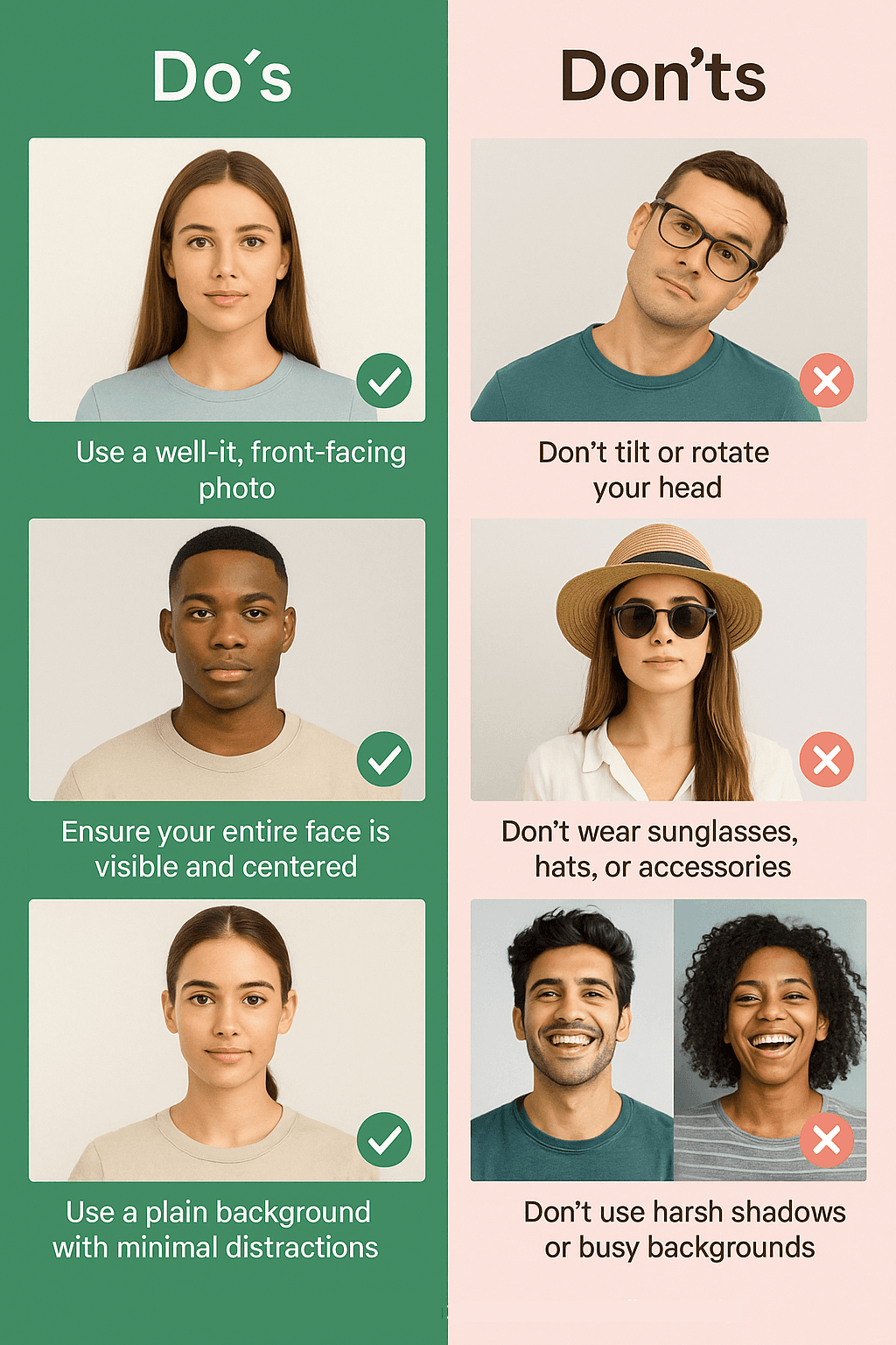 Photo guidelines: do's and don'ts